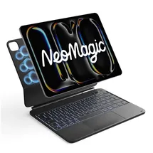 Inateck NeoMagic Magnetische Tastatur Hülle für iPad Pro 13 2025/2024(M5/M4),Großes Trackpad,LED Smart Power-Anzeige,7 Farben 3 Stufen Hinterleuchtet,QWERTZ, mit Stifthalter,KB903