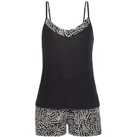 LASCANA Shorty Pyjama-Shorts schwarz-weiß gepunktet 36/38