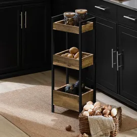 SoBuy Badregal mit 3 Ablagefächern bis 30kg Tragkraft, 28x74x20cm