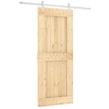 vidaXL Schiebetür rechts 85 x 210 cm Weiß/Braun