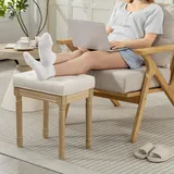 Homcom Sitzhocker Leinen 42 x 47 x 32 cm Beige