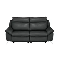 Natuzzi Editions Sofa aus Echtleder Orlando , schwarz , Maße (cm): B: 174 H: 94 T: 95