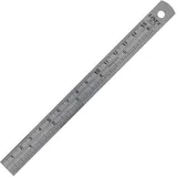 LINEX SL15 Stahl-Lineal, 150 mm, cm und Zoll-Skala, Umrechnungstabelle