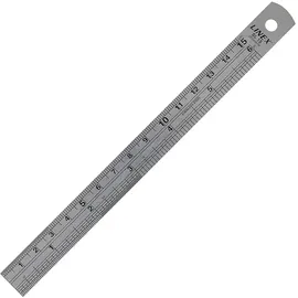 LINEX SL15 Stahl-Lineal, 150 mm, cm und Zoll-Skala, Umrechnungstabelle