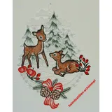 PLAUENER SPITZE Fensterbild REHE Fensterbilder REHKITZ Weihnachten WINTER Wald