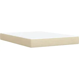 vidaXL Boxspringbett mit Matratze Creme 140x190 cm Stoff - Creme