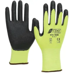 AS Arbeitsschutz Arbeitshandschuhe | 12 Paar Nitras Neon Strickhandschuhe | Gr. 7
