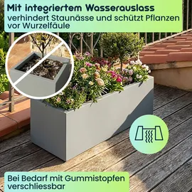 ethick Blumentopf Rechteckig 58 58 x 26 x 26 cm Beton-Grau