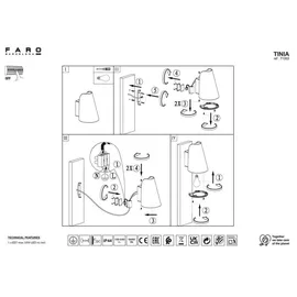 FARO Außenwandleuchte Aluminium 18,0 cm E27 IP44 grau