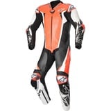 Alpinestars Absolute V2 1-Teiler Motorrad Lederkombi, schwarz-weiss-rot, Größe 50 für Männer