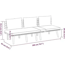 vidaXL 3-tlg. Garten-Lounge-Set mit Kissen braun/weiß