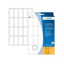 Herma Vielzwecketiketten 2400 Weiß 19 x 40 mm 32 Blatt 640 St.