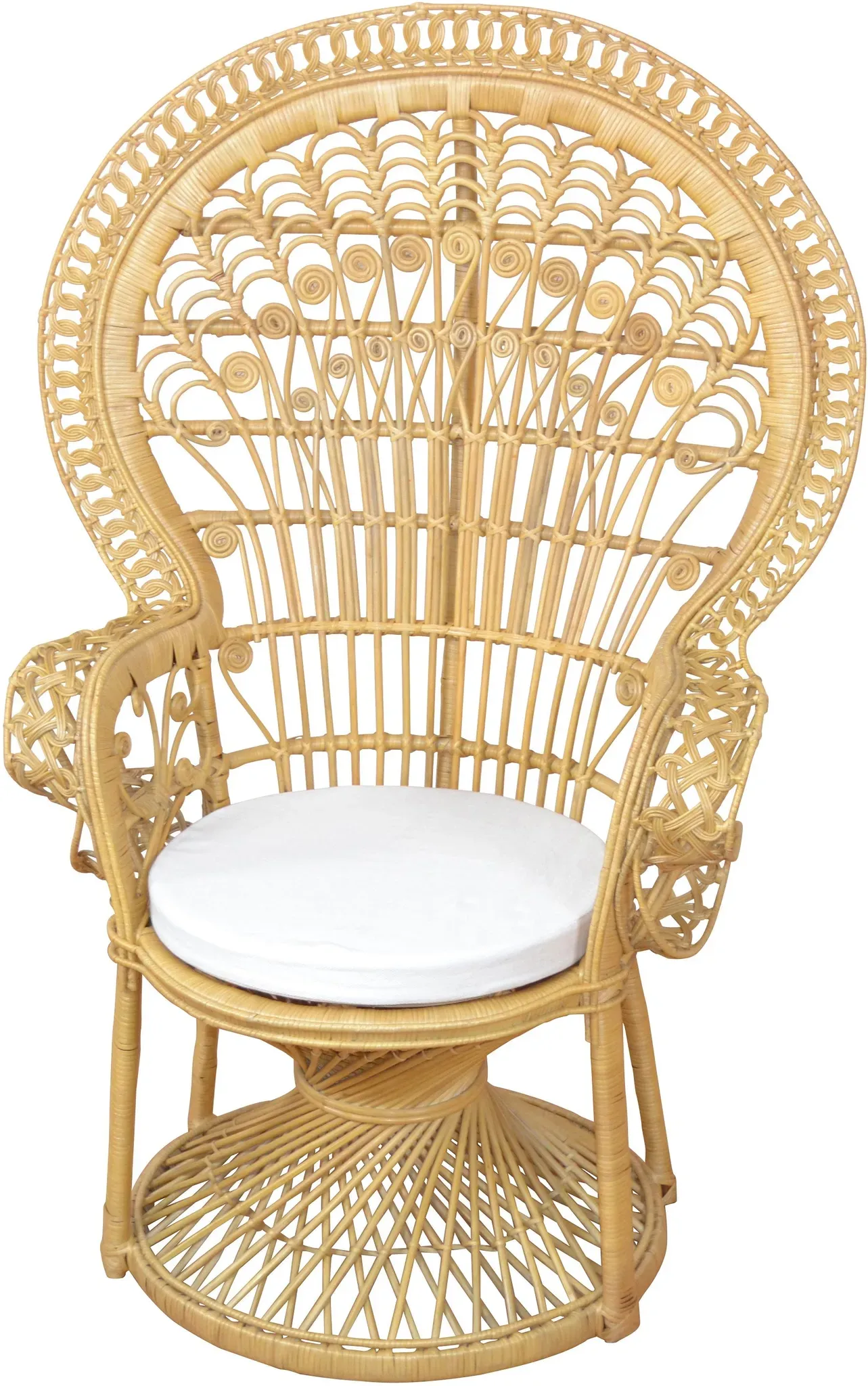 Rattanstuhl, beige (gestell natur), HOFMANN LIVING AND MORE, Stühle, Rattanstuhl, mit Kissenauflage