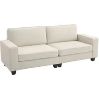 Homcom Couch Polyester 3-Sitzer Cremeweiß