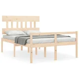 furnicato Bett Seniorenbett mit Kopfteil 140x190 cm Massivholz (1-tlg) braun