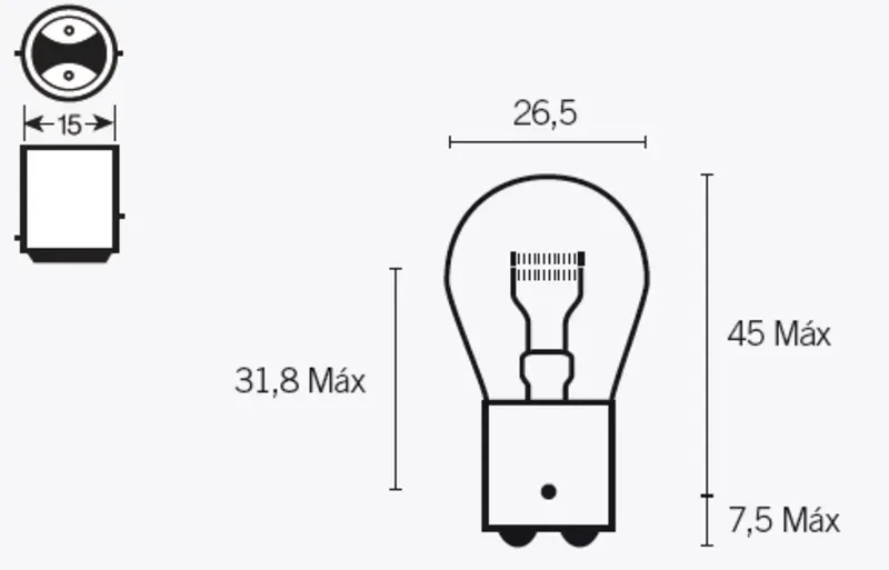 TECNIUM Gloeilamp S25 12V 21/5W - x10