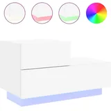 vidaXL Nachttisch mit LED-Leuchten Weiß 70x36x40,5 cm