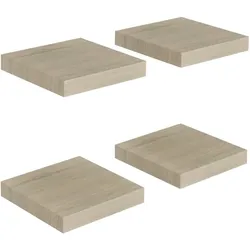 vidaXL Schwebende Wandregale 4 Stk. Eichefarben 23x23,5x3,8cm MDF