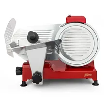 h.koenig Elektrischer Allesschneider MSX254, professionell, Schnitt 0-12 mm,Klinge 25 cm, eingebauter Schärfer, 282 rpm, Rot