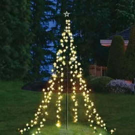 Buri XXL 4 Meter Lichterpyramide 400 LEDs Lichterkette Beleuchtung Weihnachten Stern