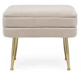 BIZZOTTO Einzelbank mit Stauraum, Beige mit Samteffekt