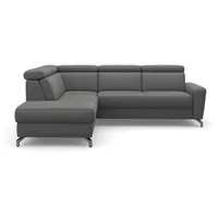 sit&more Ecksofa »Scarlett L-Form«, inklusive Kopfteilverstellung, wahlweise mit Bettfunktion, Bettkasten grau