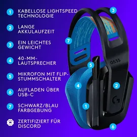 Logitech G535 Lightspeed Schwarz/Blau