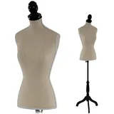 Schneiderpuppe T220, Schaufensterpuppe Torso weiblich, Schaumstoff - Creme