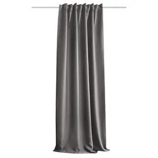 HOMEbasics | Akustikvorhang Uni | ACUSTICO | Lärm-, Hitze-, Kälte- und Zugluft-Schutz + abdunkelnd | grau | 245 x 135 cm