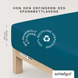 schlafgut Premium Baumwolle 180 x 200 - 200 x 220 cm petrol deep