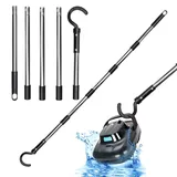 Golgner Haken für Poolroboter mit Teleskopstange 185 cm, Zubehörhaken Für Pool Saugroboter, Pool Reinigungszubehör Haken, Poolhaken für Stangen, Generisch Haken für Poolreiniger Roboter Zubehör