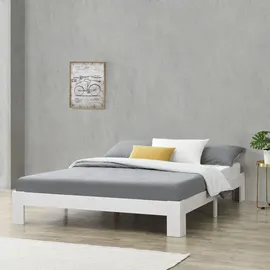 [en.casa] en.casa Raisio 140x200 cm mit Lattenrost Weiß