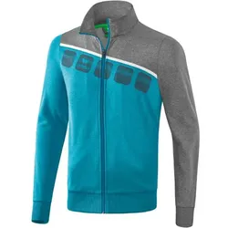 ERIMA Polyesterjacke 5-C, oriental blue mel./grey mel./white, M