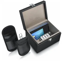 Aplic NFC/RFID Schlüsseltasche, Keyless Go Schutzbox, 3-tlg., inkl. 2 Schlüsselhüllen, Kartentresor, Signal Blocking
