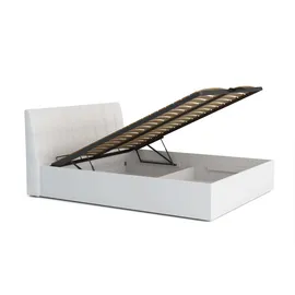 Home Affaire Bett HOME AFFAIRE "Bett Malissa mit gepolstertem Kopfteil ohne Stauraum", weiß, B:186,6cm H:100cm L:206,4cm, Betten, Bett, Bettgestell, Schlaffläche 180x200 cm, BxTxH 186,6 x 206,4 x 100 cm