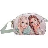 DEPESCHE 13312 TOPModel Kleine Umhängetasche Summer Feeling - Rosa, mit Model Motiv und Blumen Muster, Handtasche mit verstellbarem Gurt