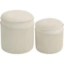 Homcom Sitzhocker Creme, Textil, Füllung: Polyester, 36x41.5x36 cm, Wohnzimmer, Hocker Sitzhocker