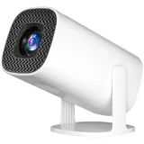 ZELURXX Tragbarer Beamer, Mini Projektor, 1080P, Quadratisches Design, Bluetooth, WiFi6 + BT5.0, unterstützt Android 11.0, Weiß - Weiß