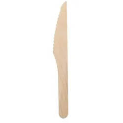 Papstar 180 Messer, Holz pure 16,5 cm natur