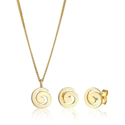 Schmuckset ELLI "Spirale Verspielt Basic Set 925 Silber", gold, Schmuck-Sets, Damen, OneSize, Silber 925 (Sterlingsilber)