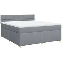 vidaXL Boxspringbett mit Matratze Hellgrau 180x200 cm Stoff