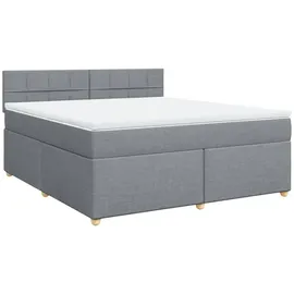 vidaXL Boxspringbett mit Matratze Hellgrau 180x200 cm Stoff