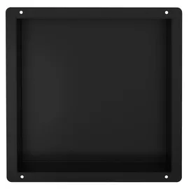 luxebath Wandnische aus Edelstahl, 30x30x10 cm, Schwarz, Duschnische, Einbauregal,