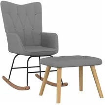vidaXL Schaukelsessel Modell 1 Polyester 70 x 90 x 80 cm Dunkelgrau mit Hocker