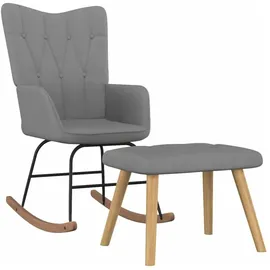vidaXL Schaukelsessel Modell 1 Polyester 70 x 90 x 80 cm Dunkelgrau mit Hocker