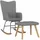 vidaXL Schaukelsessel Modell 1 Polyester 70 x 90 x 80 cm Dunkelgrau mit Hocker