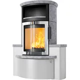 Kaminofen HARK 44-5.34 GT ECOplus 5 kW - Ofenkacheln: Specksteinverkleidung - Korpus: graphit/verchromt