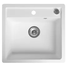 Sapho Granitspüle 1 Becken rechts Einbauart Weiß Handbetätigung 530 x 500 mm