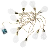 BUTLERS LED-Lichterkette Naturseil 4,6 m Braun