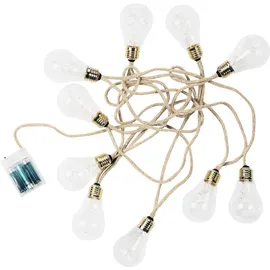 BUTLERS LED-Lichterkette Naturseil 4,6 m Braun